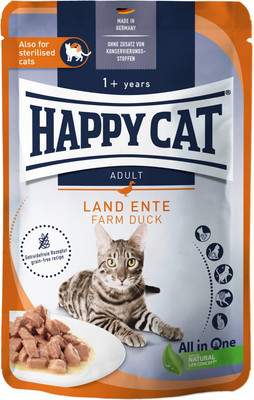 Влажный корм для кошек Happy Cat Land Ente утка