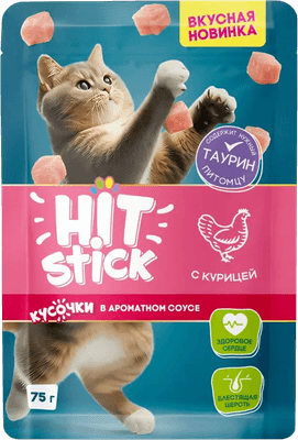 Влажный корм для кошек Hitstick с курицей в соусе