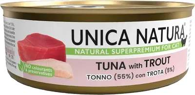 Влажный корм для кошек Unica Natura тунец с форелью