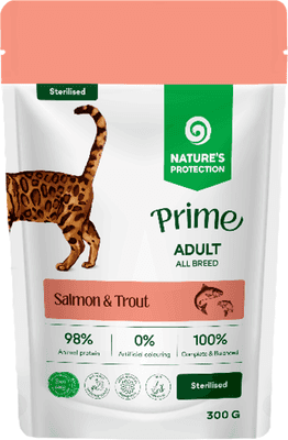Влажный корм для кошек Nature's Protection NP Prime Sterilised Кусочки в соусе лосось/форель