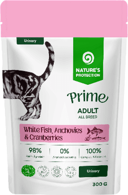 Влажный корм для кошек Nature's Protection NP Prime Urinary Кусочки в соусе белая рыба/анчоусы/клюква