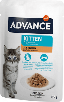 Влажный корм для кошек Advance Для котят и беременных/кормящих от 2 до 12 месяцев. Курица