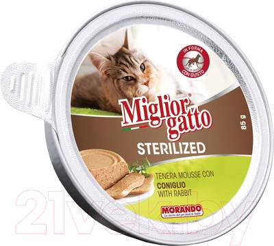 Влажный корм для кошек Miglior Gatto Steril Rabbit