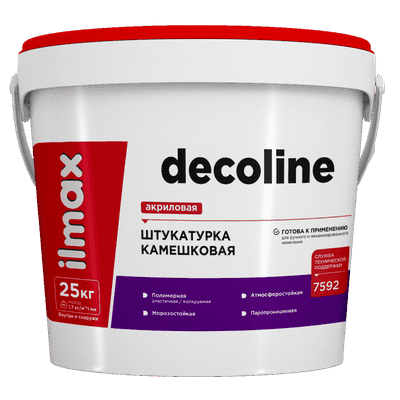 Штукатурка готовая декоративная ilmax Decoline Камешковая акриловая база 1мм