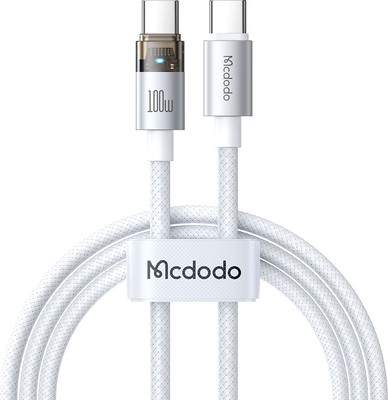 Кабель McDodo CA-5580/CA-5582 USB-C to USB-C 100W Transparent w/Charging Light