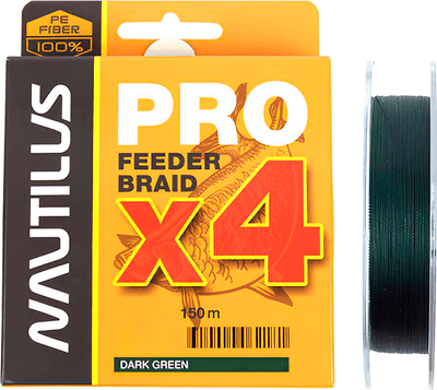 Леска плетеная NAUTILUS Pro Feeder Braid Dark Green d-0.10 4.1кг 9lb / 06-24259516