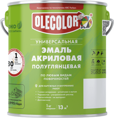 Эмаль Olecolor Акриловая универсальная полуглянцевая