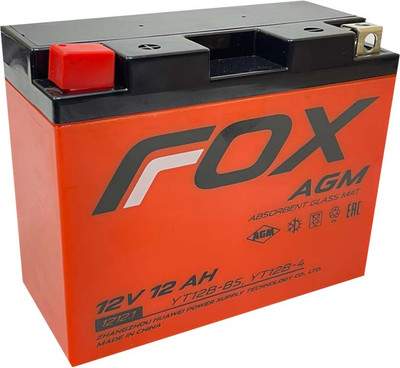 Мотоаккумулятор FoX 12 Ah (1) 180A YT12B-BS / 1212.1