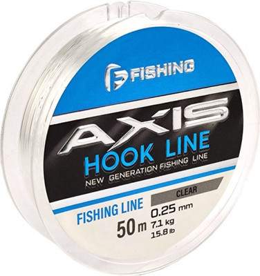 Леска монофильная F-Fishing Axis Hook Line Clear 50м 0.25мм / FAC-025