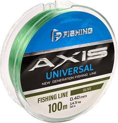 Леска монофильная F-Fishing Axis Universal Line Olive 100м 0.40мм / FRLO-040