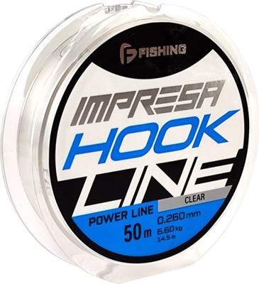 Леска монофильная F-Fishing Impresa Hook Line Clear 50м 0.260мм 6.60кг / FIMC5-0260