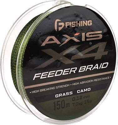 Леска плетеная F-Fishing Axis Braid PE X4 Feeder 150м Grass Camo 0.12мм / FAXB150-012