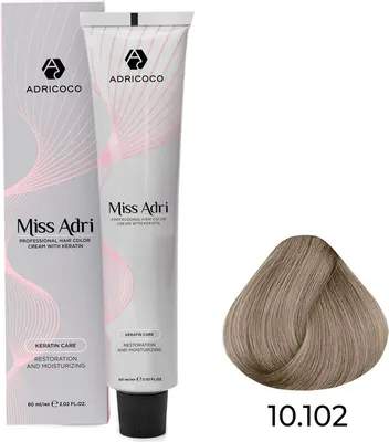 Крем-краска для волос Adricoco Miss Adri с кератином 10.102