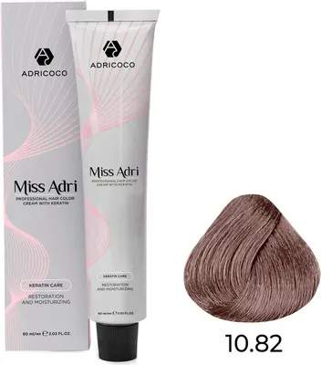 Крем-краска для волос Adricoco Miss Adri с кератином 10.82