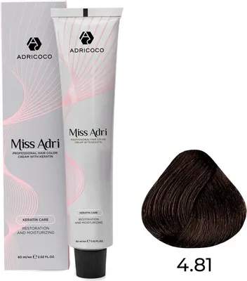 Крем-краска для волос Adricoco Miss Adri с кератином 4.81