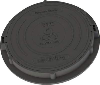 Люк канализационный PLASTKRAFT В125 125 Кн h110 с ЗУ
