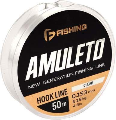 Леска монофильная F-Fishing Amuleto Hook Line Clear 50м 0.153мм 2.19кг 4.8lb / FAMC-0153