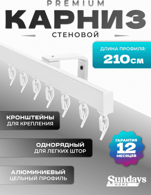 Карниз для штор Sundays Home D-2-S однорядный