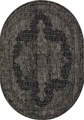 Циновка Merinos Kair S129-OVAL-BLACK-GRAY