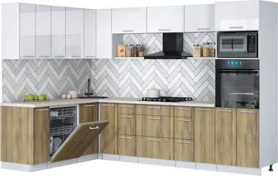 Кухонный гарнитур Interline Мила Gloss 1.896х2.98-2