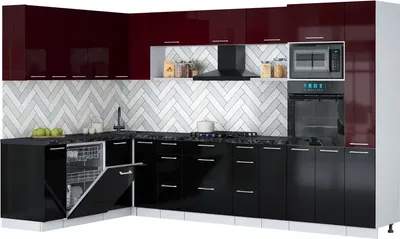 Кухонный гарнитур Interline Мила Gloss 1.896х3.28