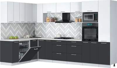 Кухонный гарнитур Interline Мила Gloss 1.896х3.38