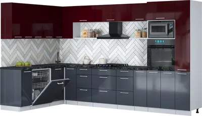Кухонный гарнитур Interline Мила Gloss 1.896х3.48