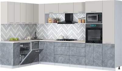 Кухонный гарнитур Interline Мила Gloss 1.896х3.38