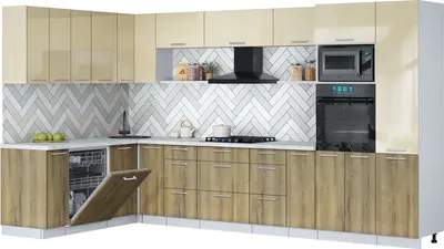 Кухонный гарнитур Interline Мила Gloss 1.896х3.58