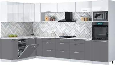 Кухонный гарнитур Interline Мила Gloss 1.896х3.58-2