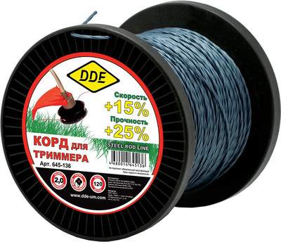 Леска для триммера DDE Steel Rod Line / 645-136