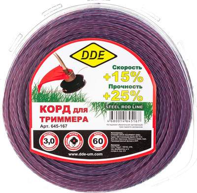 Леска для триммера DDE Steel Rod Line / 645-167