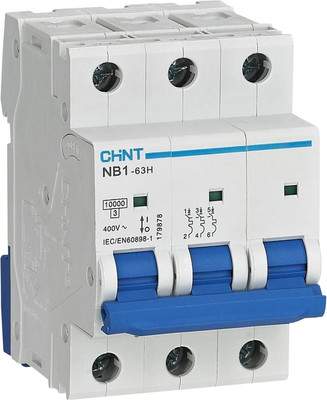 Выключатель автоматический Chint NB1-63H 3P 10A 10кА / 179852