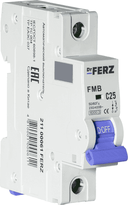Выключатель автоматический Dr.Ferz FMB-C 6kA 1P 25 C / 21100061FERZ