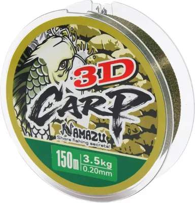 Леска монофильная Namazu 3D Carp d-0.20мм test-3.5кг 3D Camo / N3DC150-0.20