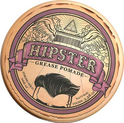 Помада для укладки волос Hipster Grease Pomade Бриолин с сильной фиксацией