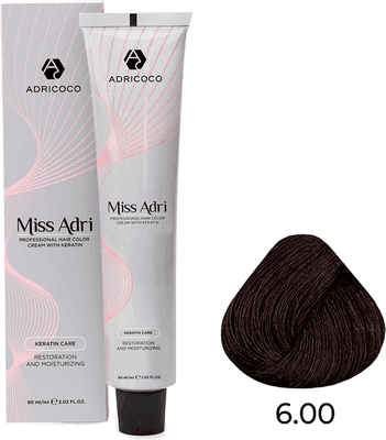Крем-краска для волос Adricoco Miss Adri с кератином 6.00