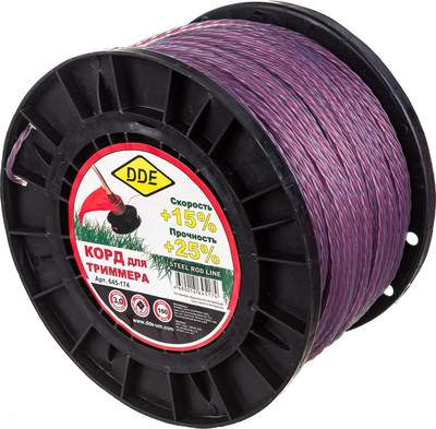 Леска для триммера DDE Steel rod line / 645-174