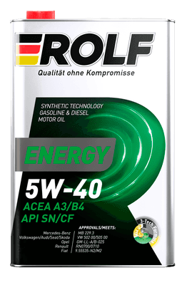 Моторное масло Rolf Energy 5W40 A3/B4 SN/CF / 101960