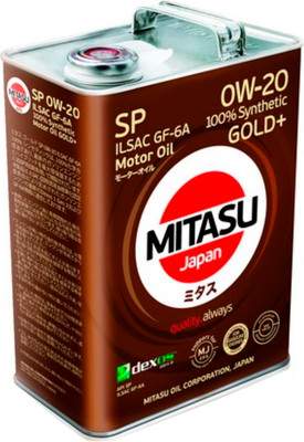 Моторное масло Mitasu Gold Plus Ilsac 0W20 SP GF-6A / MJ-P02-5