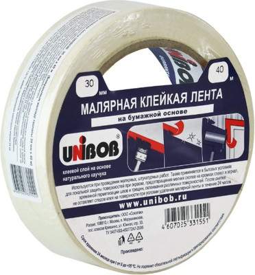 Лента малярная Unibob 30ммх40м 37961