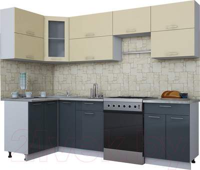 Кухонный гарнитур Interline Мила Gloss 60-12x26