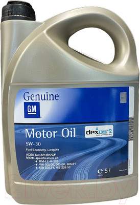 Моторные масла GM Opel 5W30 Dexos2 95599405