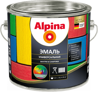 Краски, эмали Alpina Универсальная. База 1