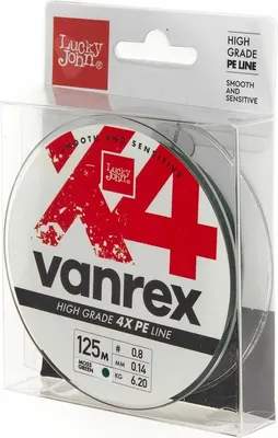 Лески рыболовные Lucky John Vanrex x4 Braid Moss Green 125/014 / LJ4114-014