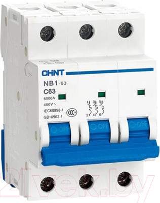 Выключатель автоматический Chint NB1-63 3P 4A 6kА C (DB) / 179706