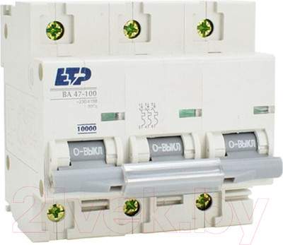 Выключатель автоматический ETP ВА 47-100 3P 32А (C) 10kA / 11555