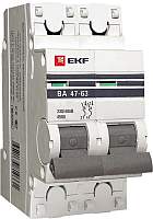 Выключатель автоматический EKF ВА 47-63 2P 16А (C) 4.5kA PROxima / mcb4763-2-16C-pro
