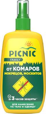 Спрей от насекомых PICNIC Family от комаров