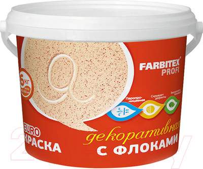 Краска Farbitex Профи Декоративная акриловая с флоками льняной Л-2